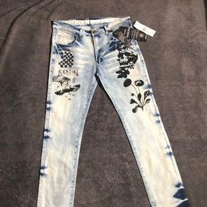 Skinny Jeans with skull and eagle design